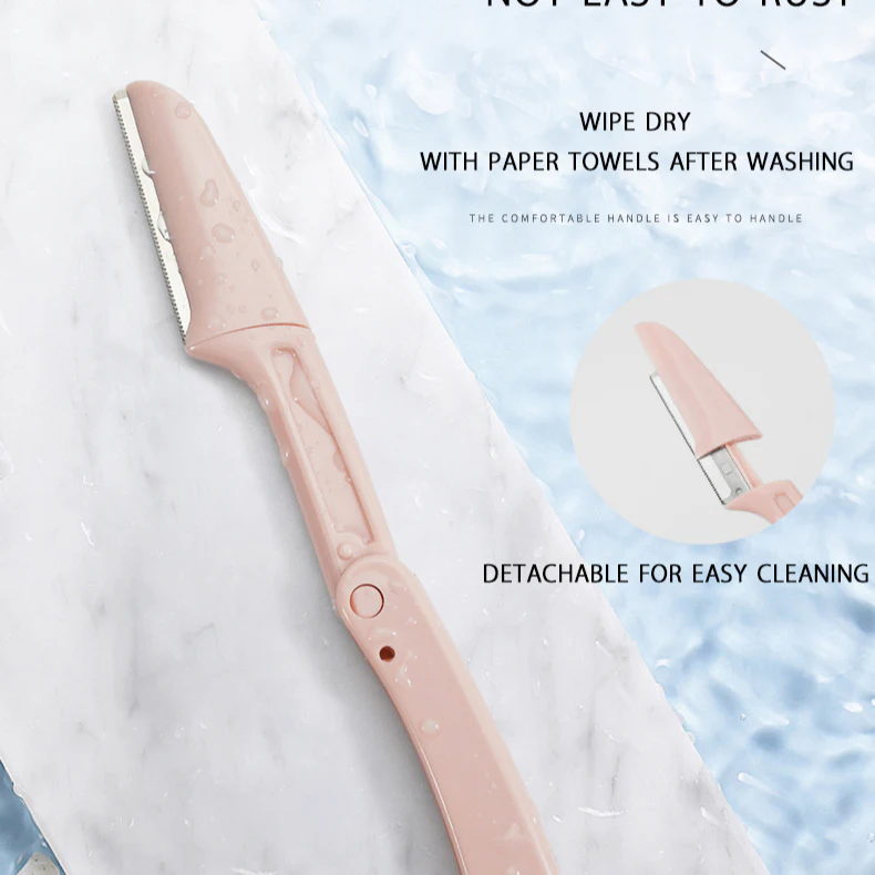 Eyebrow razor and grooming tool set arranged for display