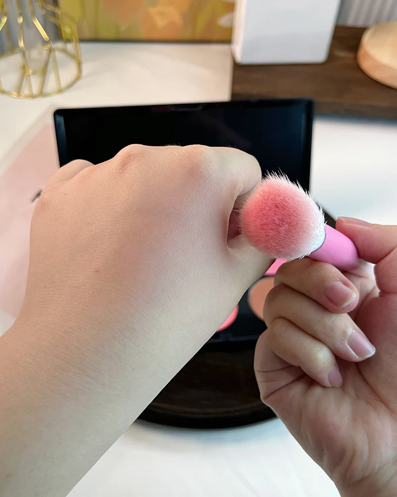 Makeup brush used to demonstrate softness