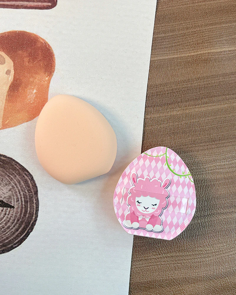 Unbranded makeup puff and printed storage case